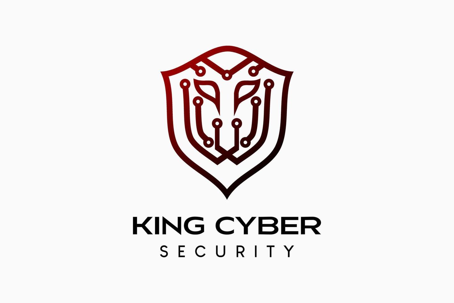 modern teknologi skydda logotyp design lejon eller tiger huvud form vektor