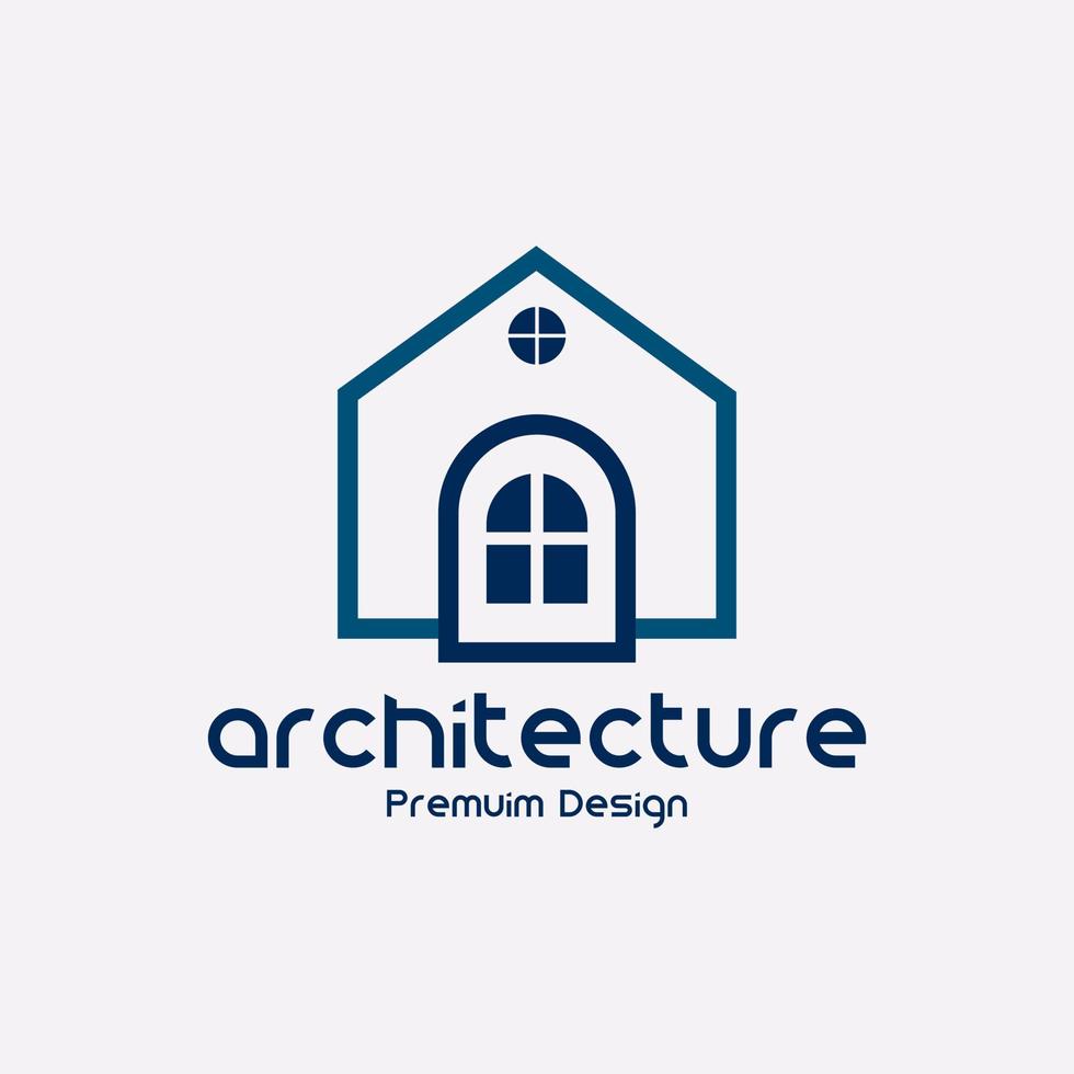 arkitekt illustration, hus, bostads- logotyp vektor design
