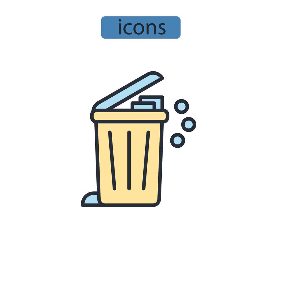 Mülleimer-Symbole symbolisieren Vektorelemente für das Infografik-Web vektor
