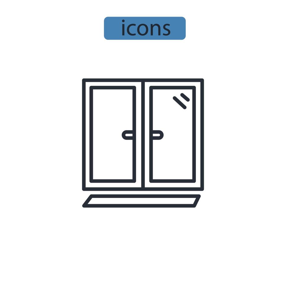 Waschen von Fenstersymbolen Symbolvektorelemente für Infografik-Web vektor