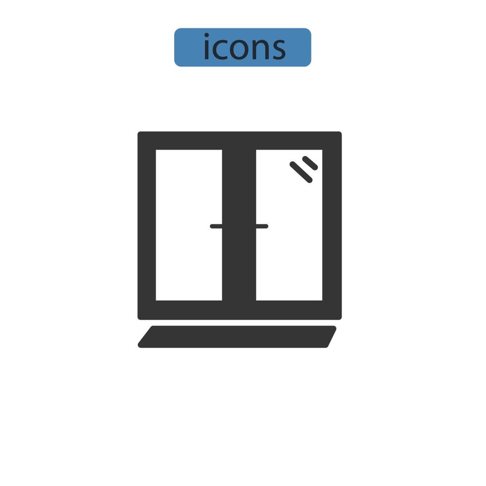 Waschen von Fenstersymbolen Symbolvektorelemente für Infografik-Web vektor