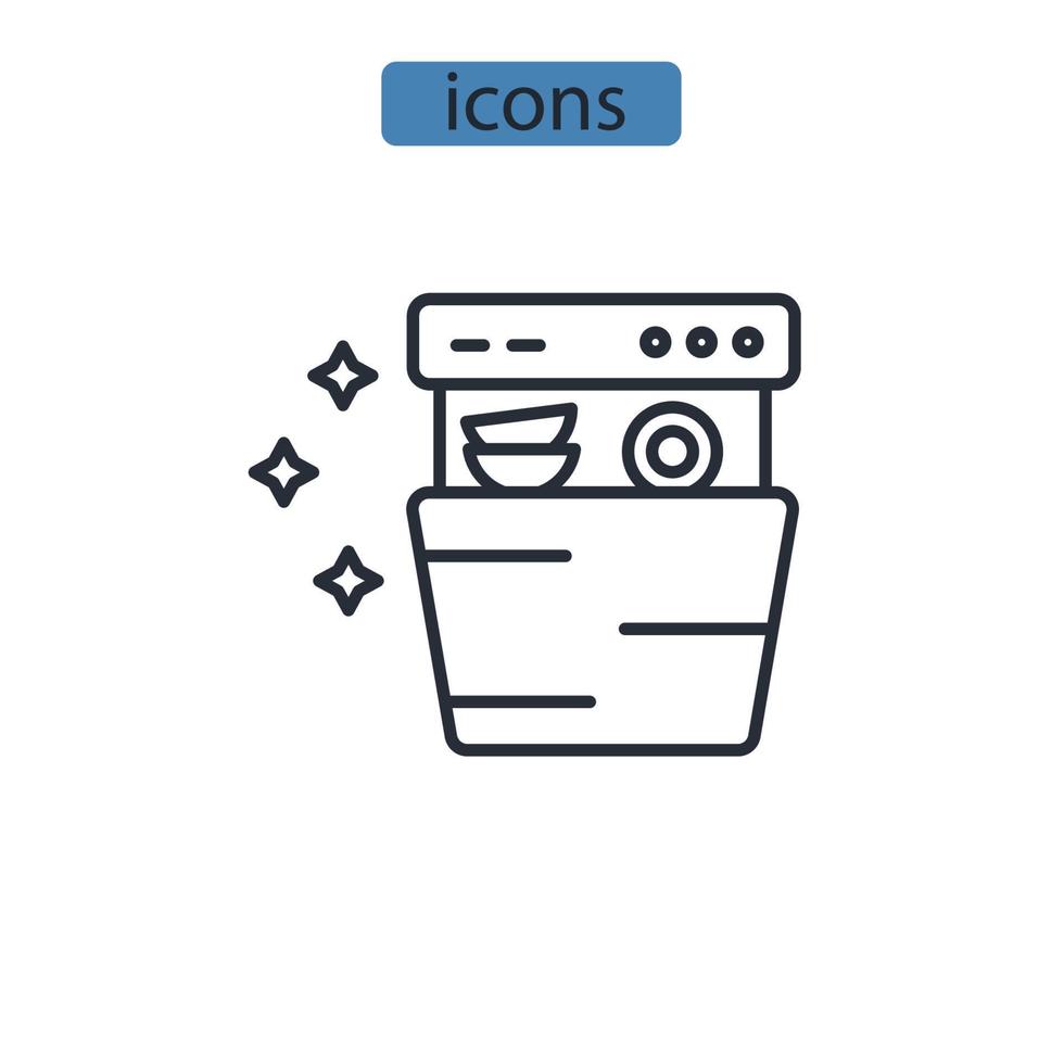 diskmaskin ikoner symbol vektorelement för infographic webben vektor