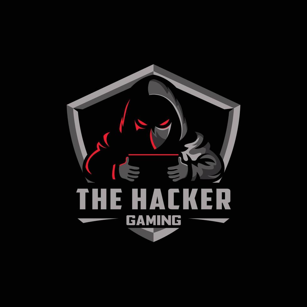 de hacker esport logotyp vektor