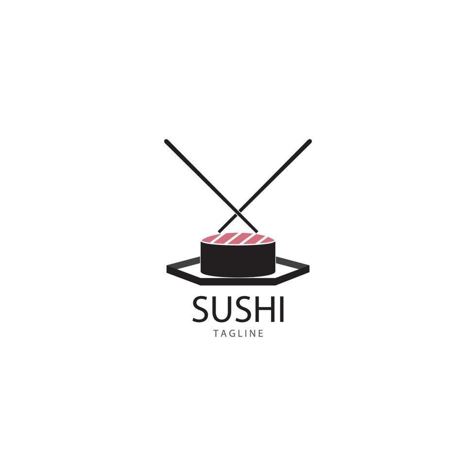 sushi logotyp vektor illustration symbol design.