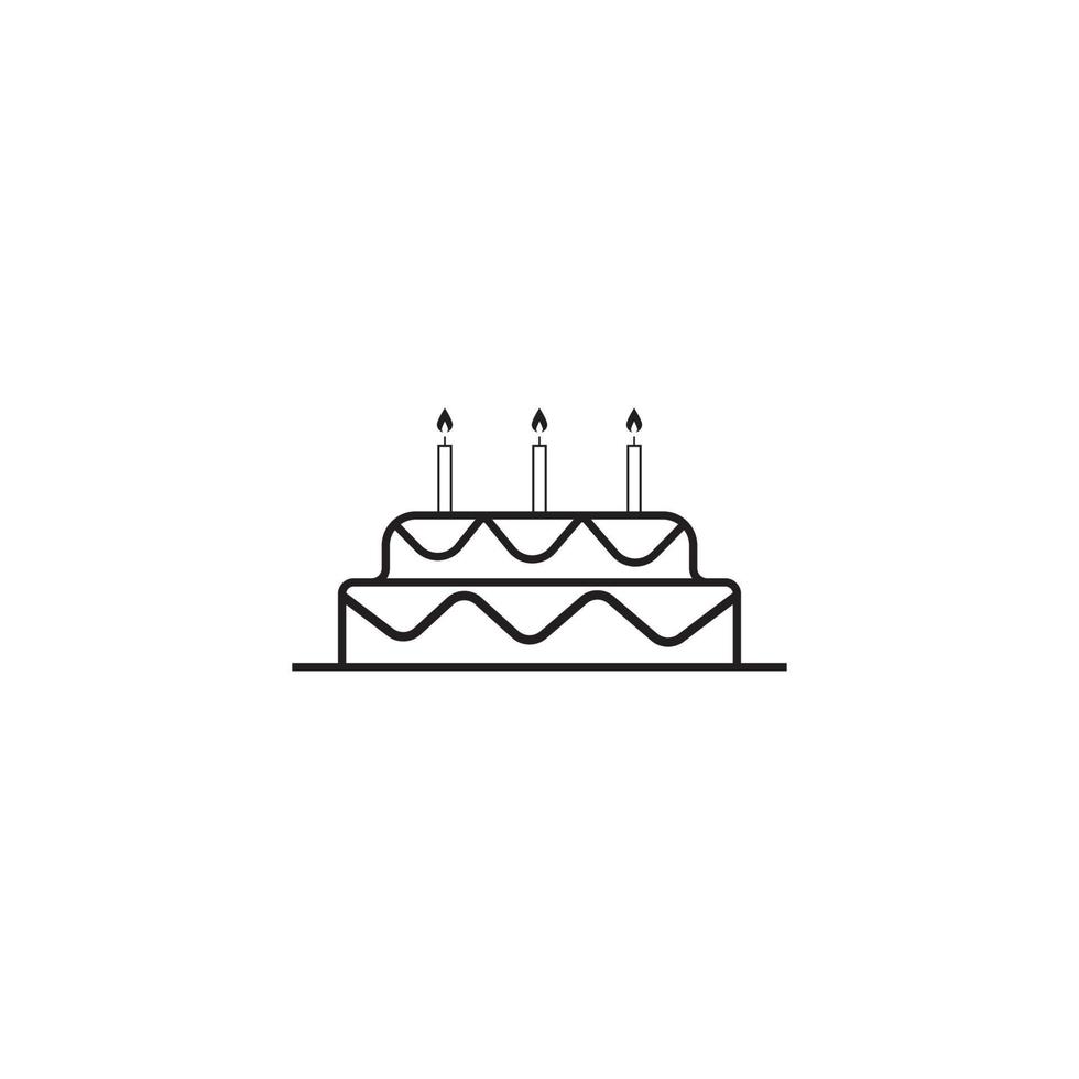 födelsedagstårta ikon vektor
