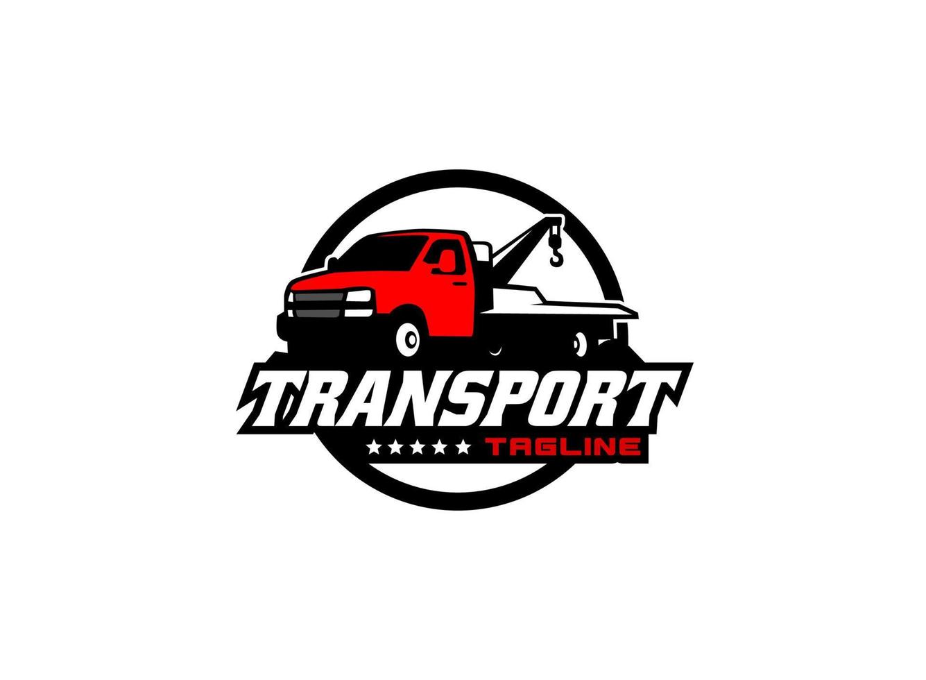 Abschleppdienst-Logo-Vektor für Transportunternehmen. Schwermaschinenschablonen-Vektorillustration für Ihre Marke. vektor