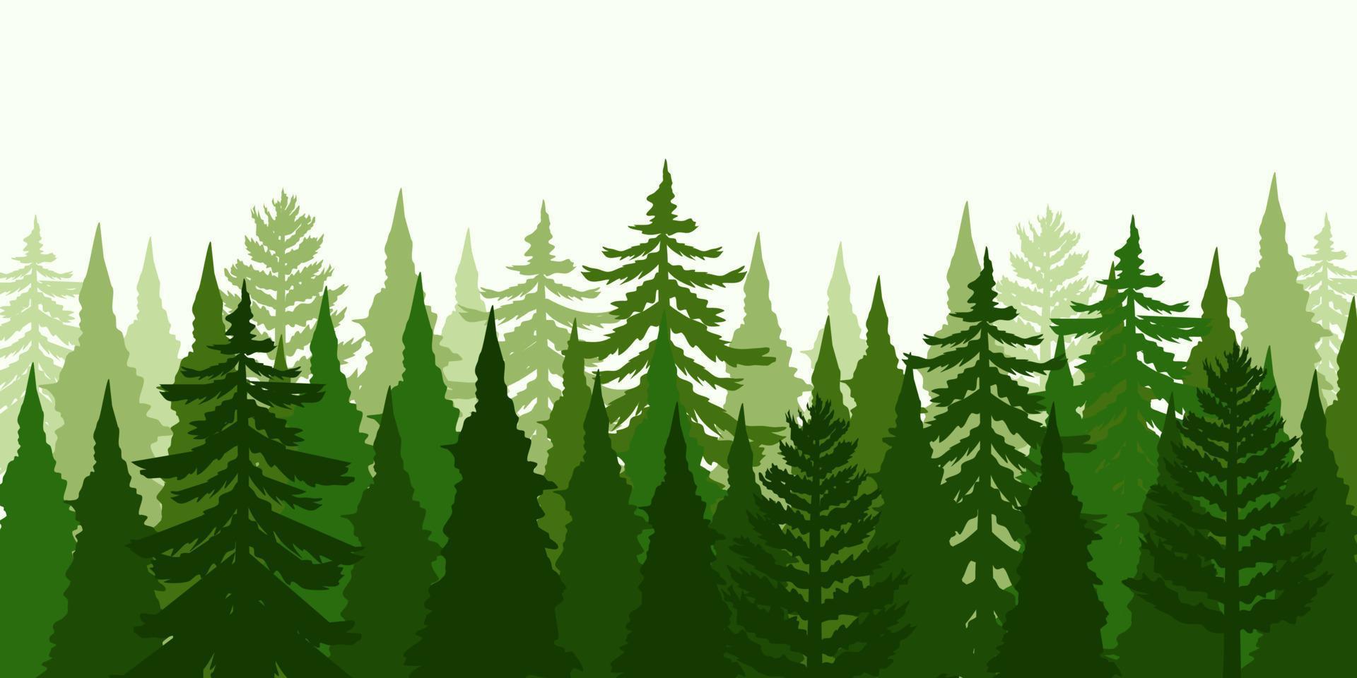 tall träd skog silhuett natur landskap bakgrund vektor