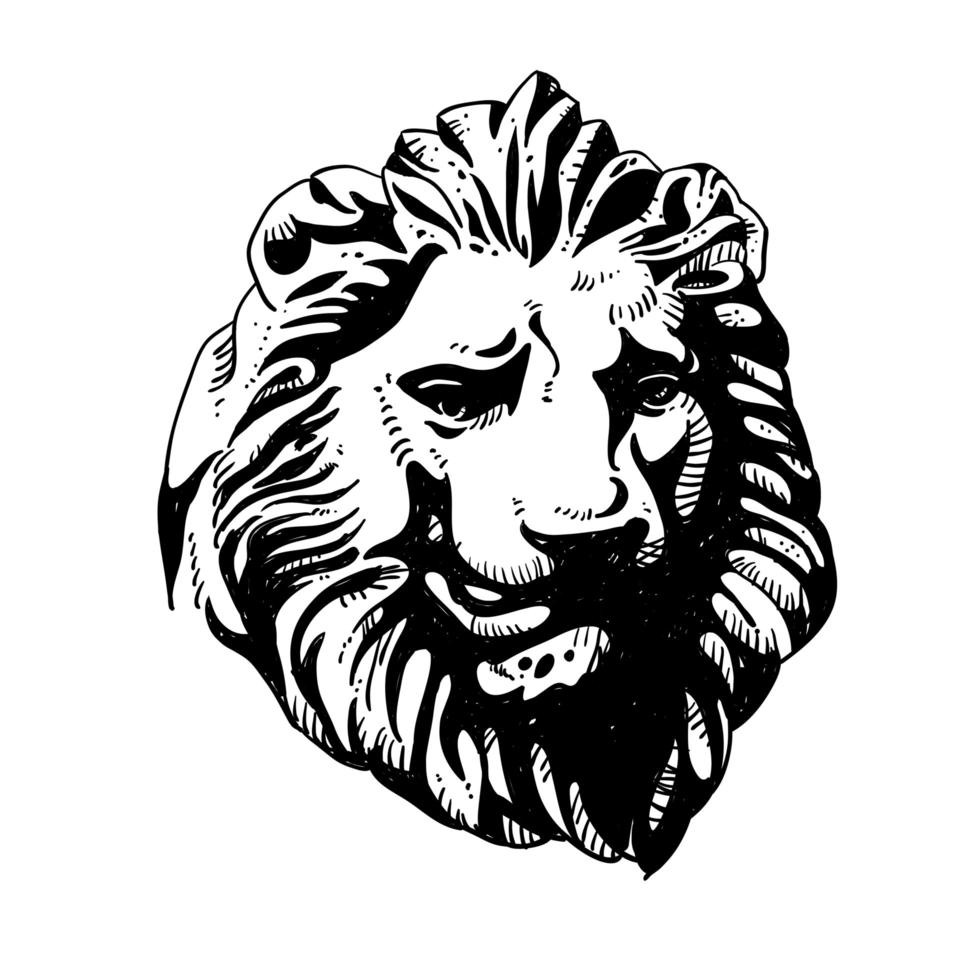 Löwenkopf Logo Zeichnung Design vektor