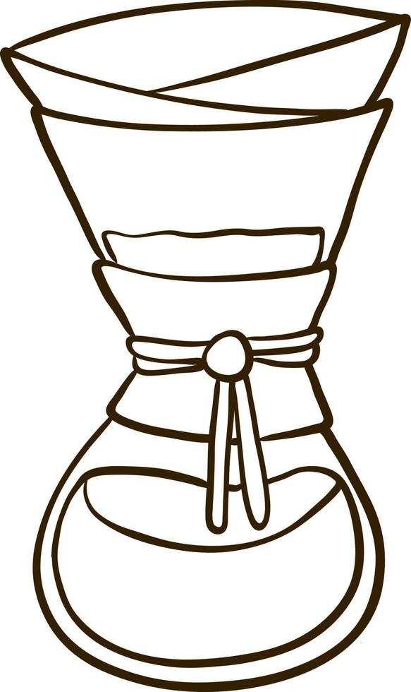 Kaffee in Paketlinie gezeichnetes Symbol. vektor