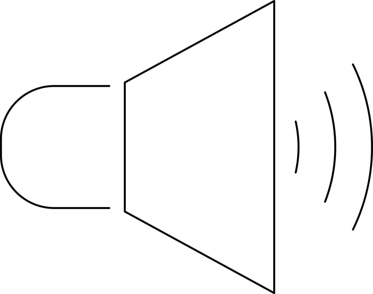 Lautsprecher-Web-Symbol mit einer Linie gezeichnet. vektor