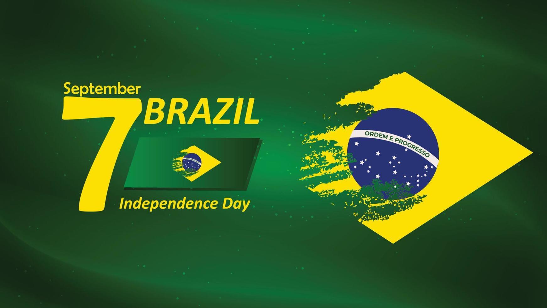 7. september brasilien unabhängigkeitstag illustration mit nationalflaggenhintergrund vektor