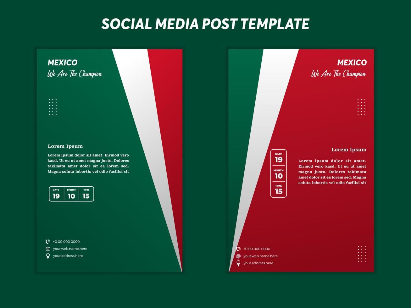 Vektorhintergrund Portugal-Flaggendesign mit Ball, Vorlage für soziale Medien, perfekte Farbkombination vektor