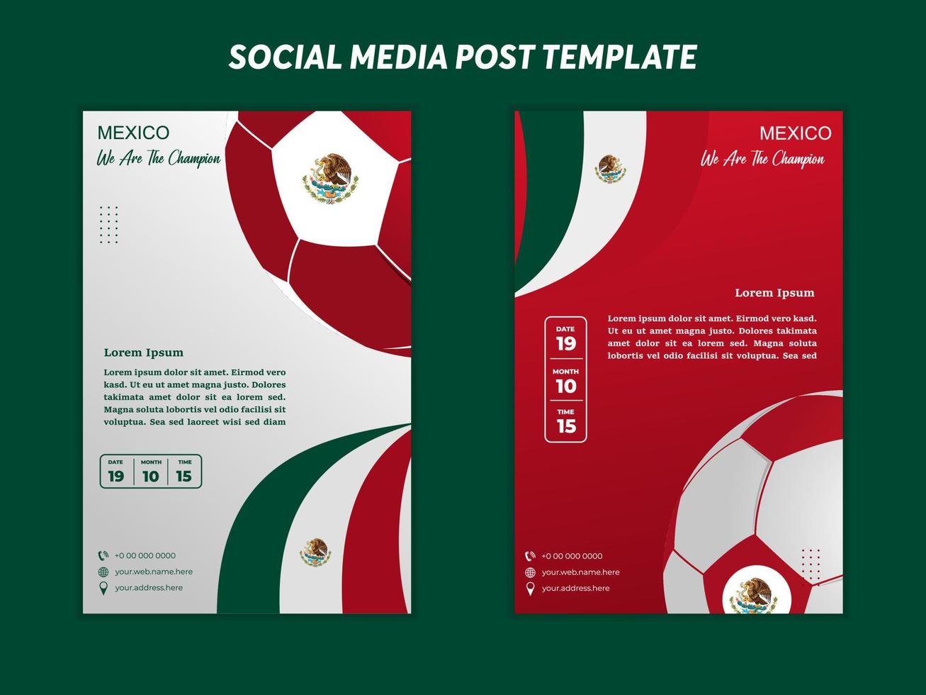 Vektorhintergrund Portugal-Flaggendesign mit Ball, Vorlage für soziale Medien, perfekte Farbkombination vektor