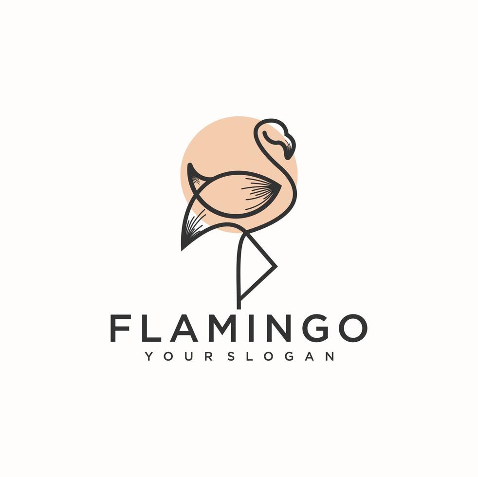 Flamingo-Logo, einfaches, minimalistisches Logo für Geschäftsreferenzen. vektor