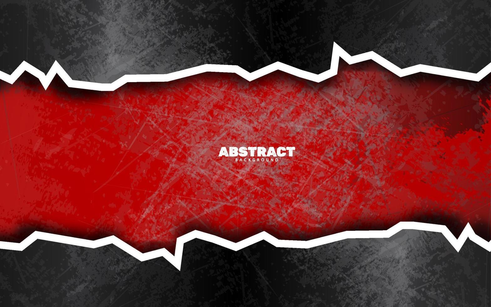 trasig papper abstrakt grunge textur svart och röd färger bakgrund vektor