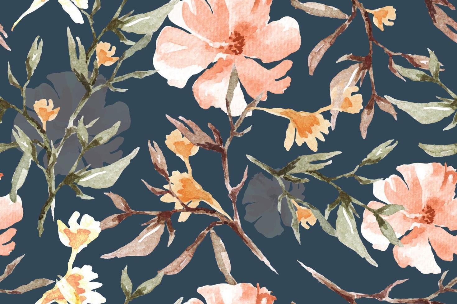 lägre sömlös mönster med akvarell.designad för tyg och tapet, årgång stil.hand dragen blommig mönster illustration.blooming blomma målning för sommar.botanik bakgrund. vektor