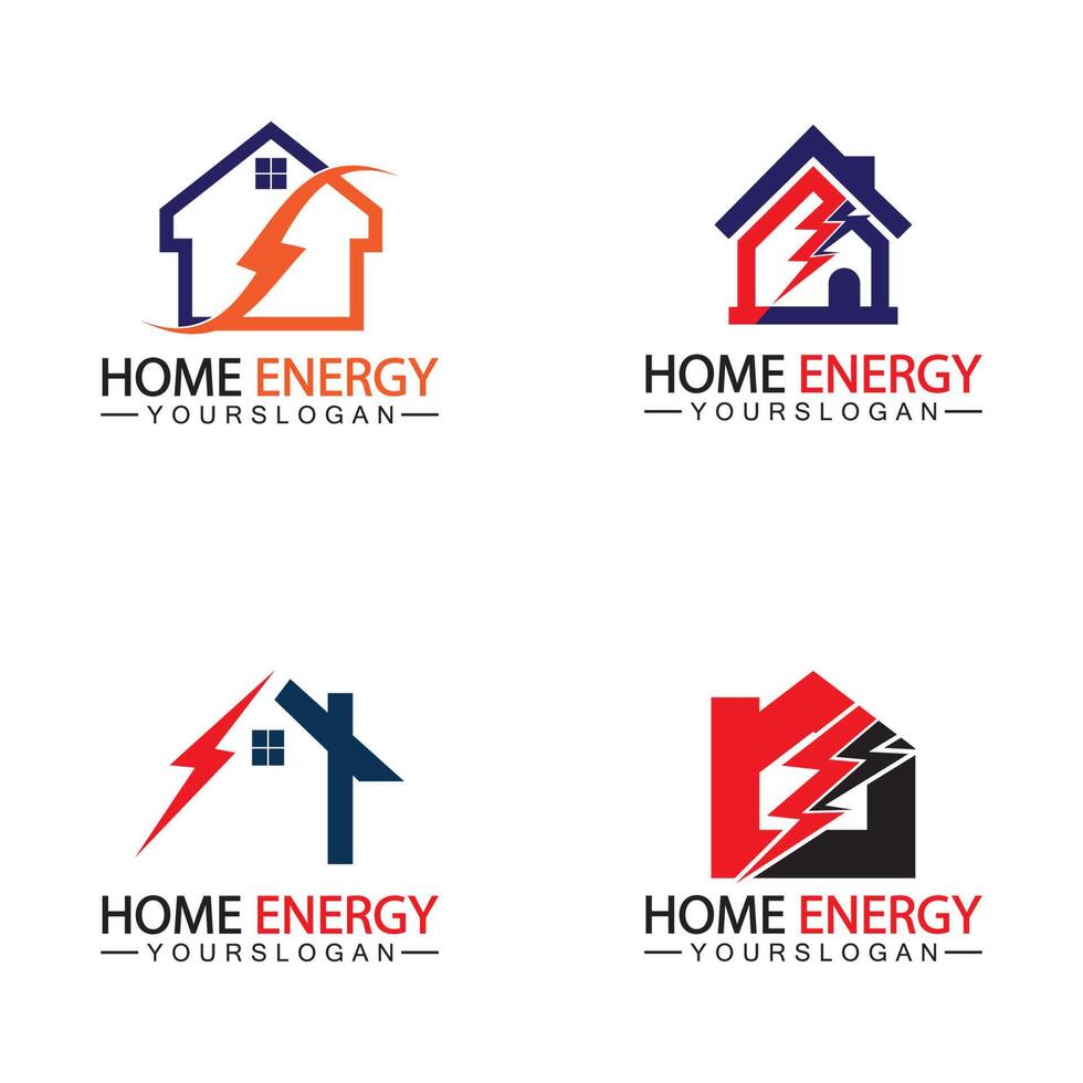 Hem kraft energi logotyp vektor ikon symbol design illustration