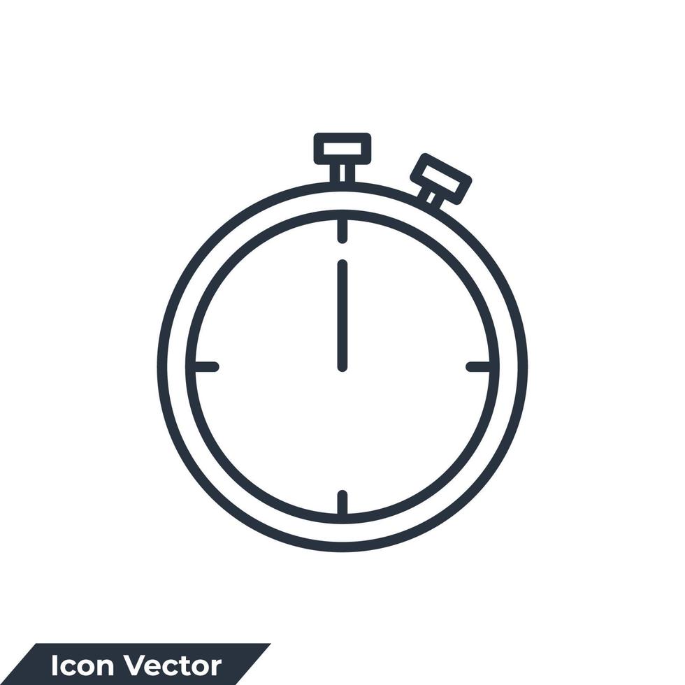 stoppur ikon logotyp vektor illustration. sluta Kolla på timer symbol mall för grafisk och webb design samling