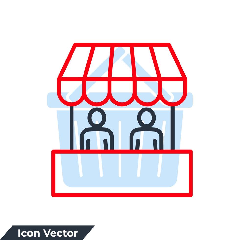 Food-Court-Symbol-Logo-Vektor-Illustration. Café-Restaurant-Symbolvorlage für Grafik- und Webdesign-Sammlung vektor