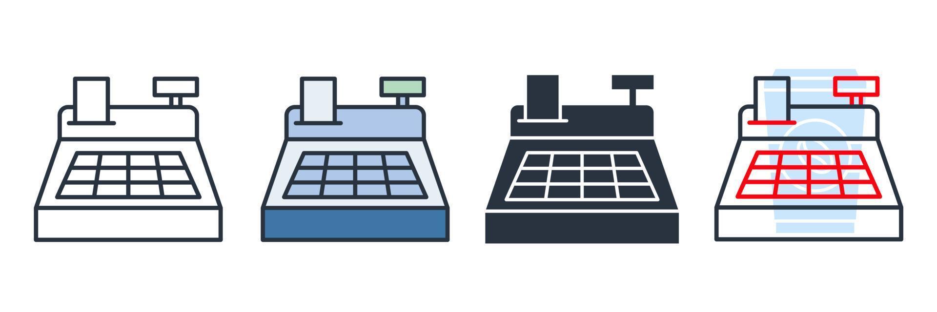 kassaapparat ikon logotyp vektorillustration. kassamaskin symbol mall för grafisk och webbdesign samling vektor