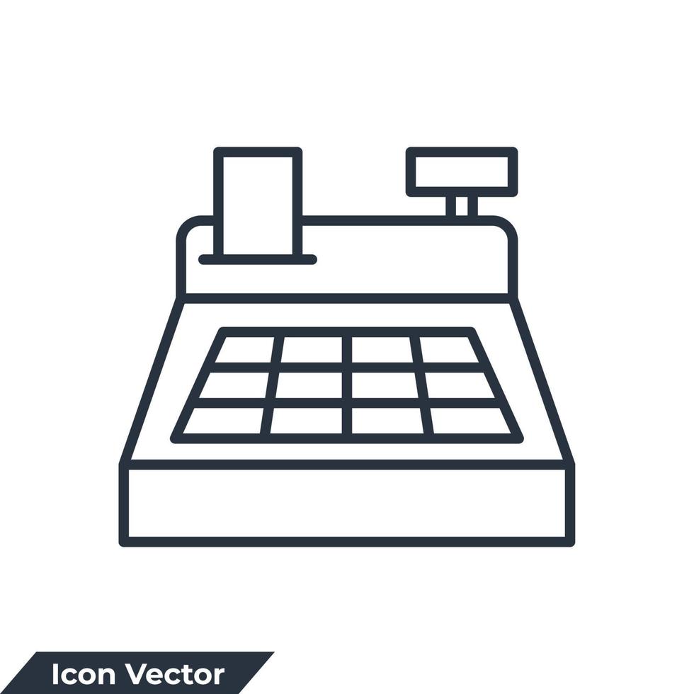 kassaapparat ikon logotyp vektorillustration. kassamaskin symbol mall för grafisk och webbdesign samling vektor
