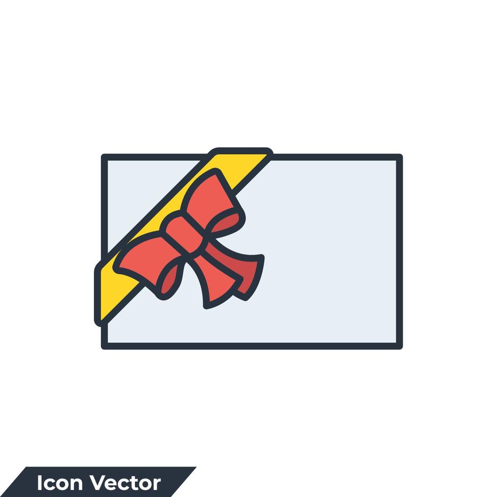 Geschenkkarte-Symbol-Logo-Vektor-Illustration. Verwendung zum Feiern oder speziellen Festivalsymbolvorlagen für Grafik- und Webdesign-Sammlung vektor