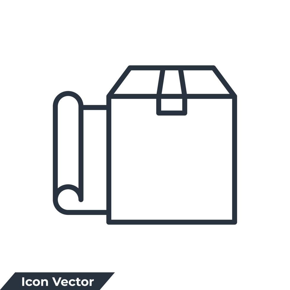 Verpackung Symbol Logo Vektor Illustration. Symbolvorlage für Geschenkverpackungsembleme für Grafik- und Webdesign-Sammlung