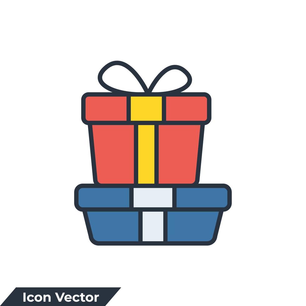 gåva ikon logotyp vektor illustration. gåva låda symbol mall för grafisk och webb design samling