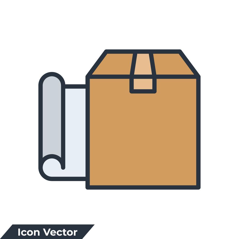 Verpackung Symbol Logo Vektor Illustration. Symbolvorlage für Geschenkverpackungsembleme für Grafik- und Webdesign-Sammlung