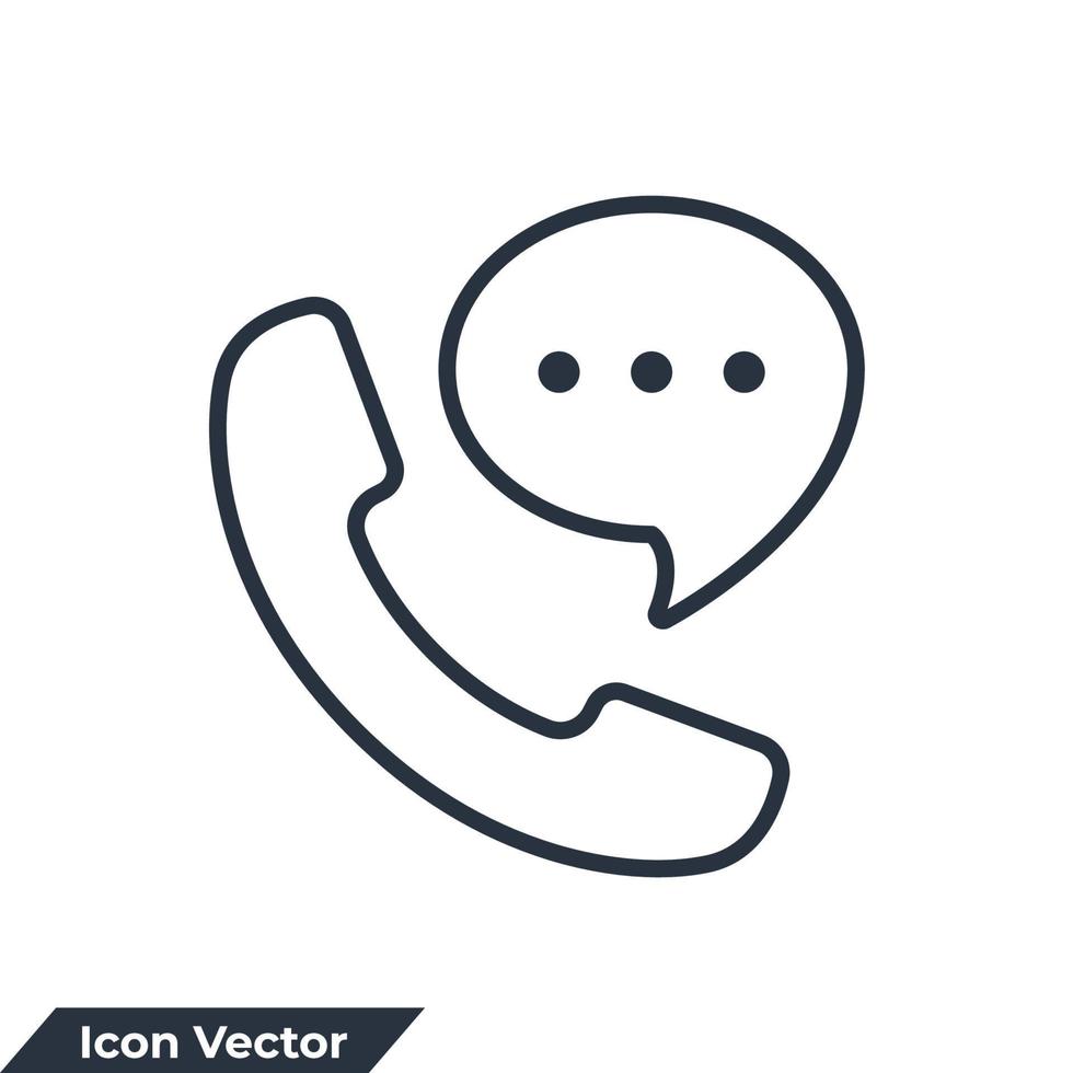 Anruf-Symbol-Logo-Vektor-Illustration. Telefonhörer mit Sprechblasensymbolvorlage für Grafik- und Webdesign-Sammlung vektor