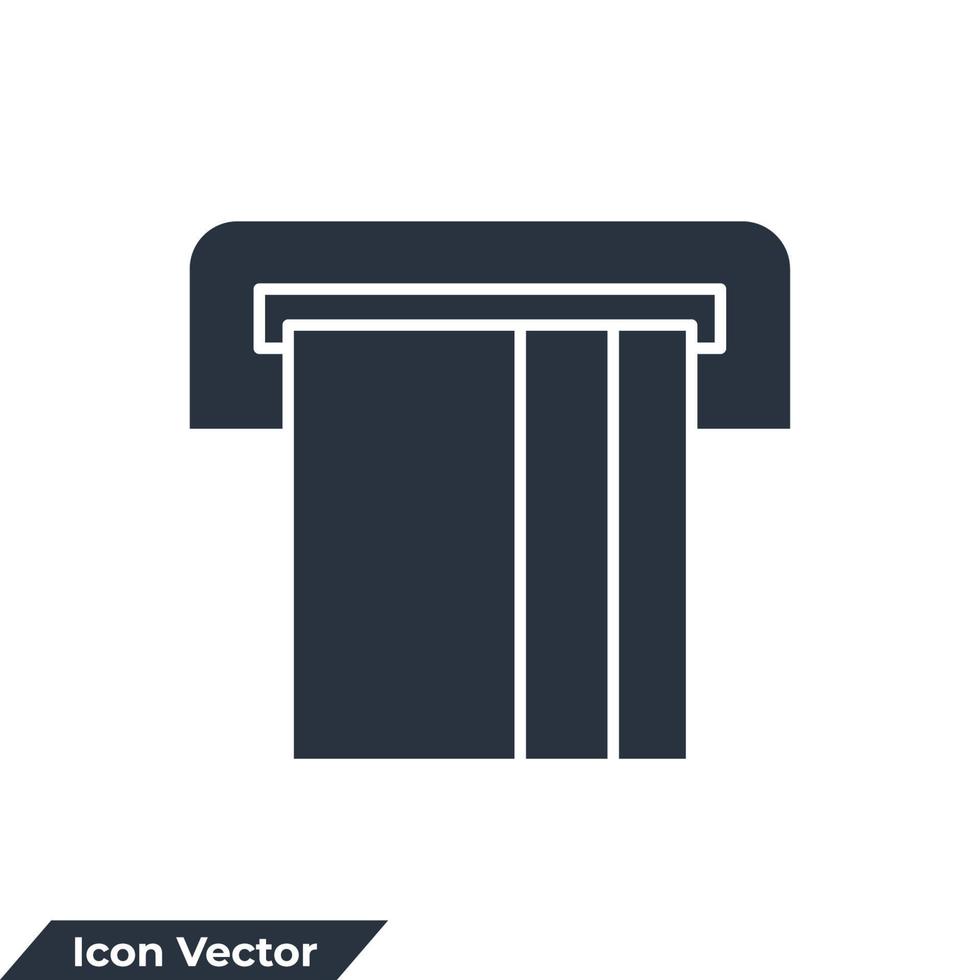 Bankomat ikon logotyp vektor illustration. kreditera kort glidning ut från Bankomat symbol mall för grafisk och webb design samling