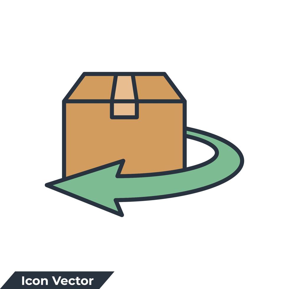 lämna tillbaka ikon logotyp vektor illustration. leverans och fri lämna tillbaka symbol mall för grafisk och webb design samling
