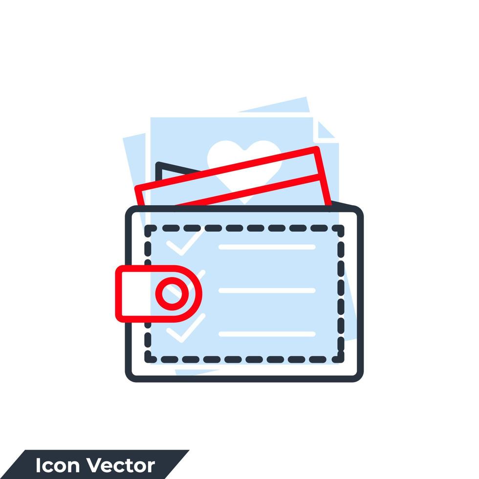 Geldbörse-Symbol-Logo-Vektor-Illustration. Brieftaschen-Symbolvorlage für Grafik- und Webdesign-Sammlung vektor