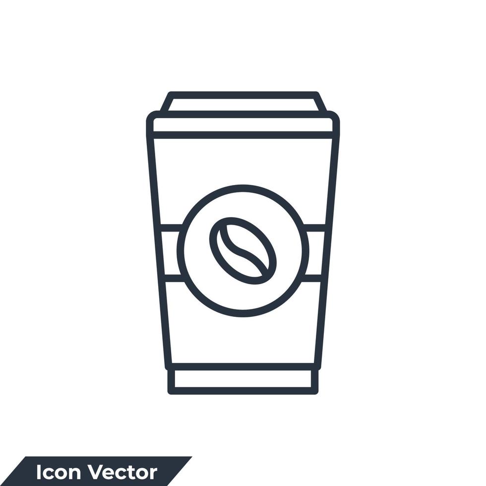 kaffe ikon logotyp vektor illustration. disponibel kopp med steas av hethet popping ut, framställning kaffe symbol mall för grafisk och webb design samling