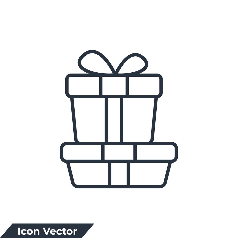 gåva ikon logotyp vektor illustration. gåva låda symbol mall för grafisk och webb design samling