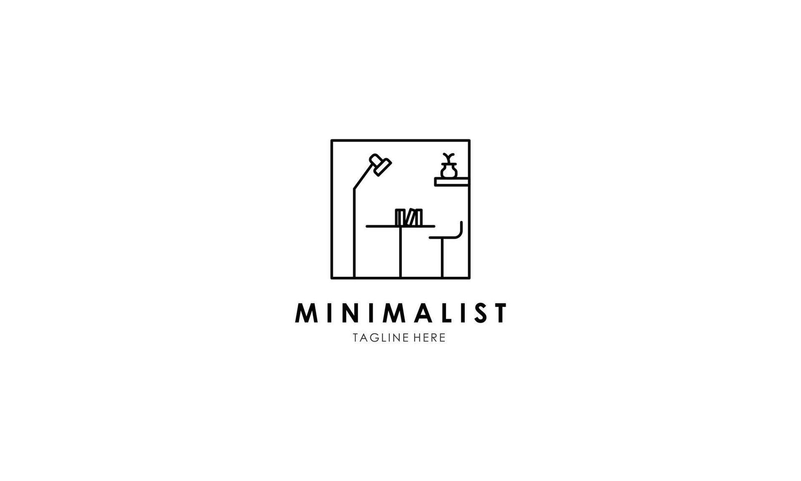 minimalistisches möbellogo, linienkunstmöbellogovektor vektor