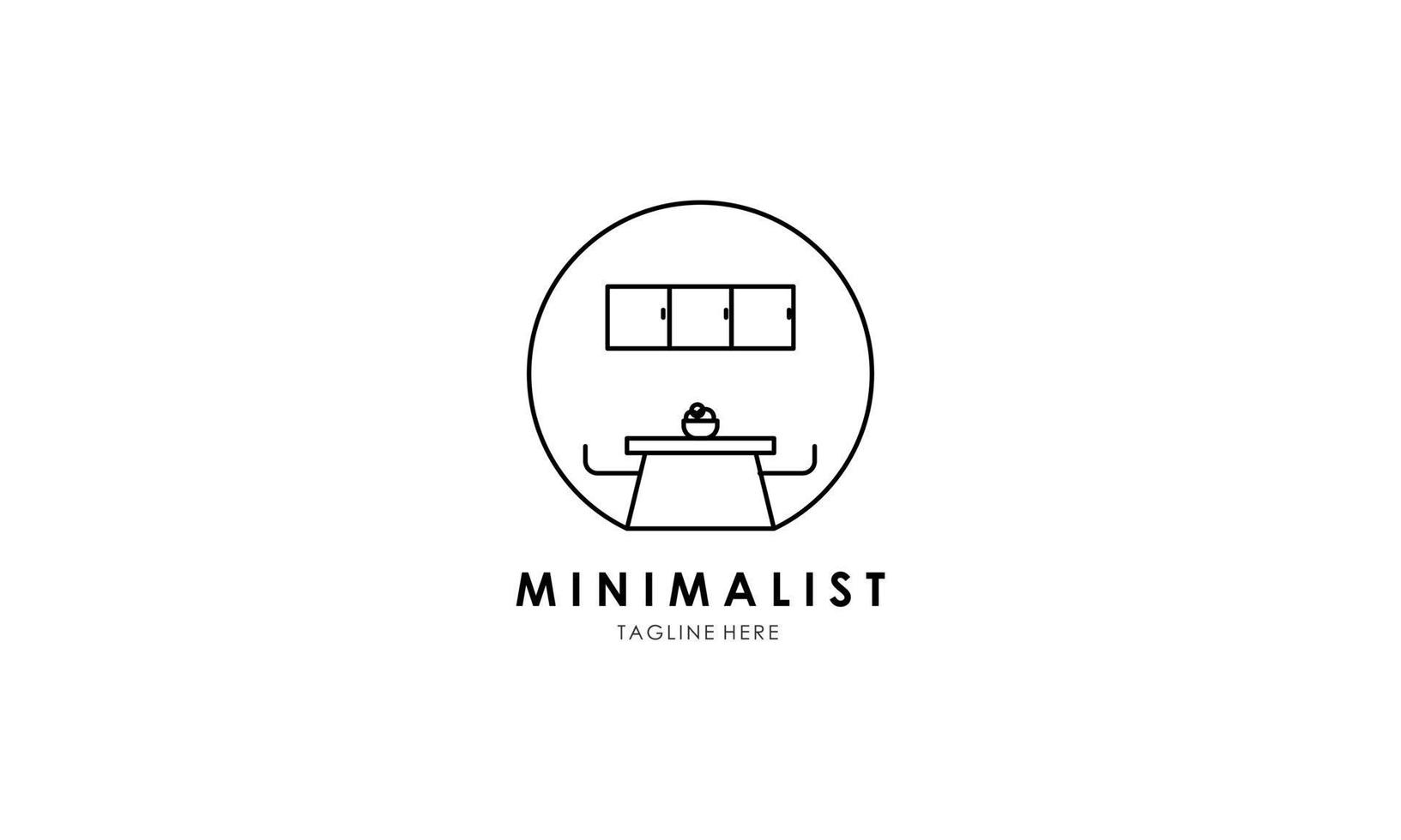 minimalistisk möbel logotyp, linje konst möbel logotyp vektor