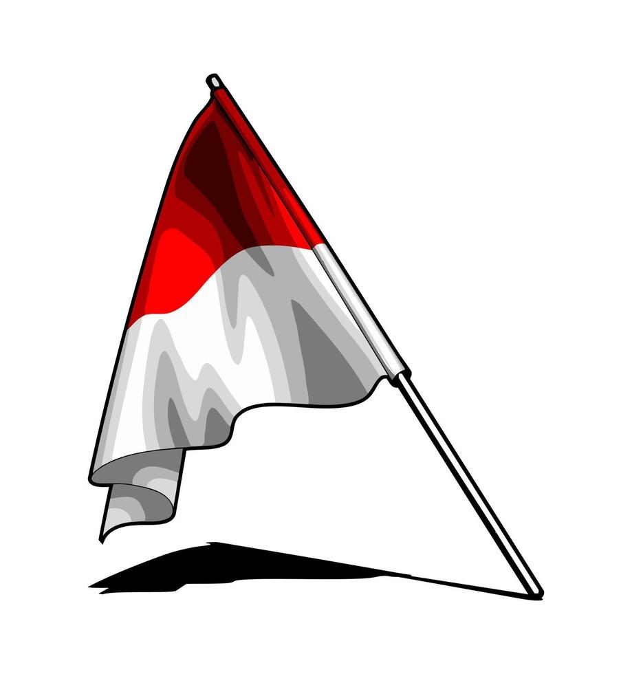 indonesische Flagge für Design vektor