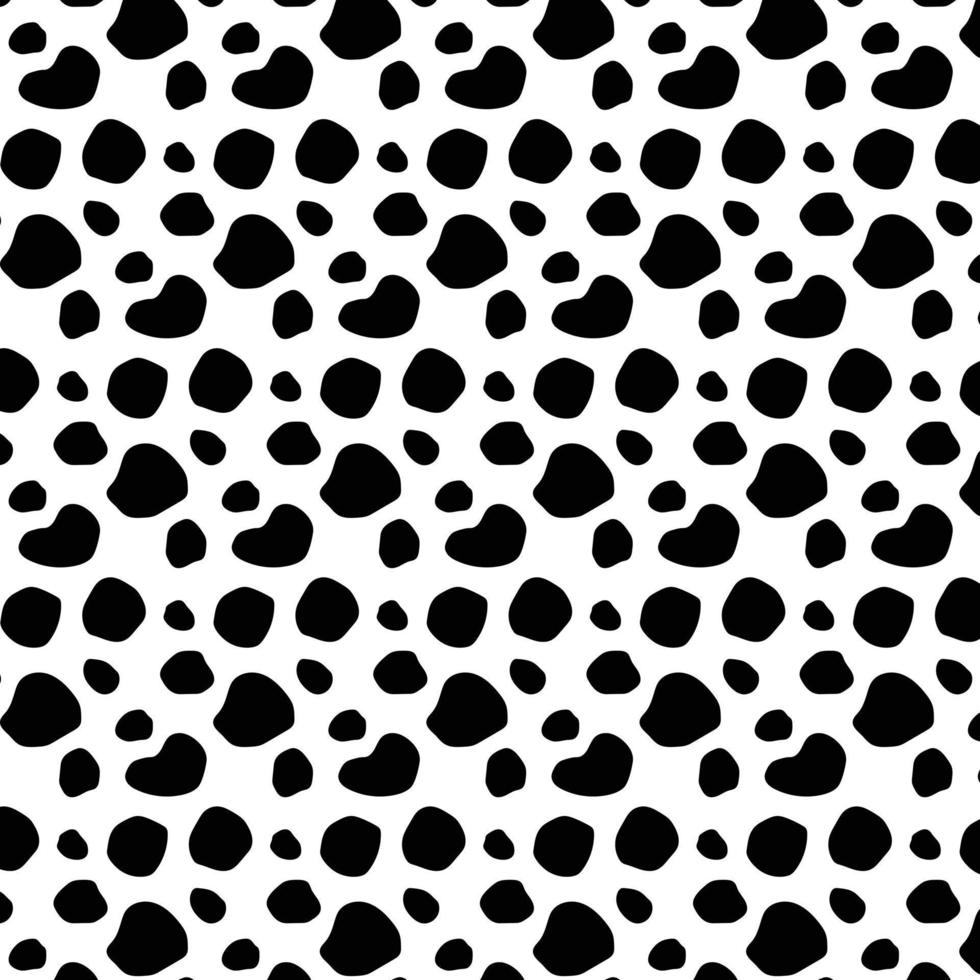 dalmatian svart punkt hud sömlös vektor mönster på vit bakgrund.