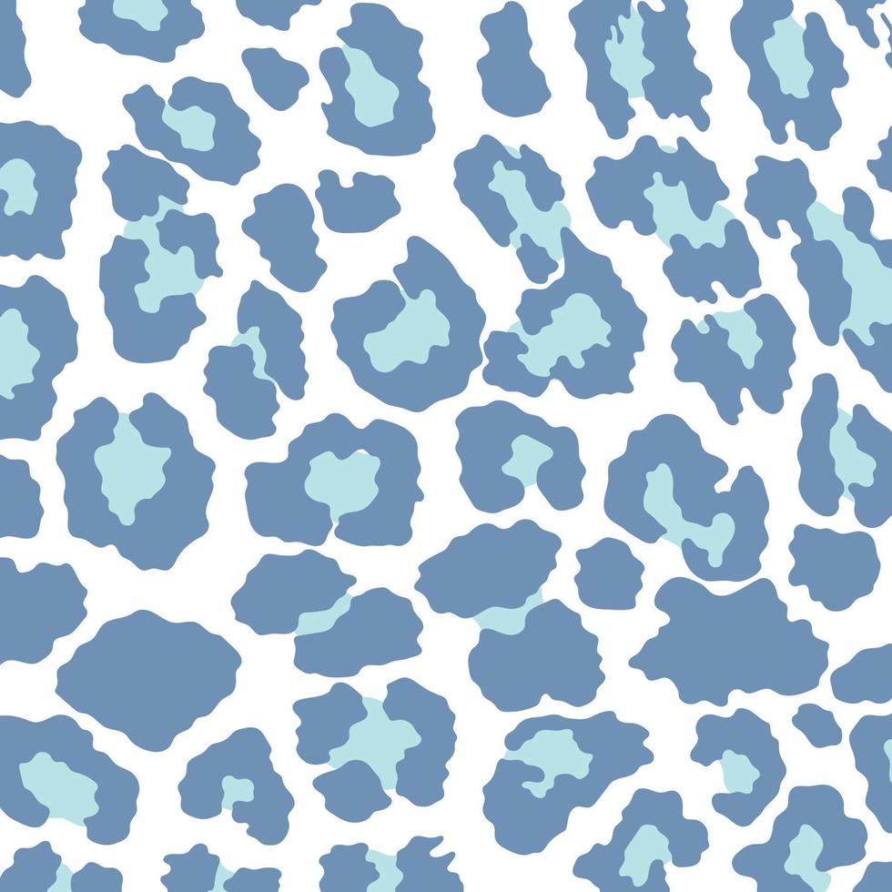 Vektor blaues Leopardenmuster Tier nahtlos. Leopardenhaut abstrakt zum Drucken, Schneiden, Basteln, Aufkleber, Web, Cover, Wandaufkleber, Heimdekoration und mehr.