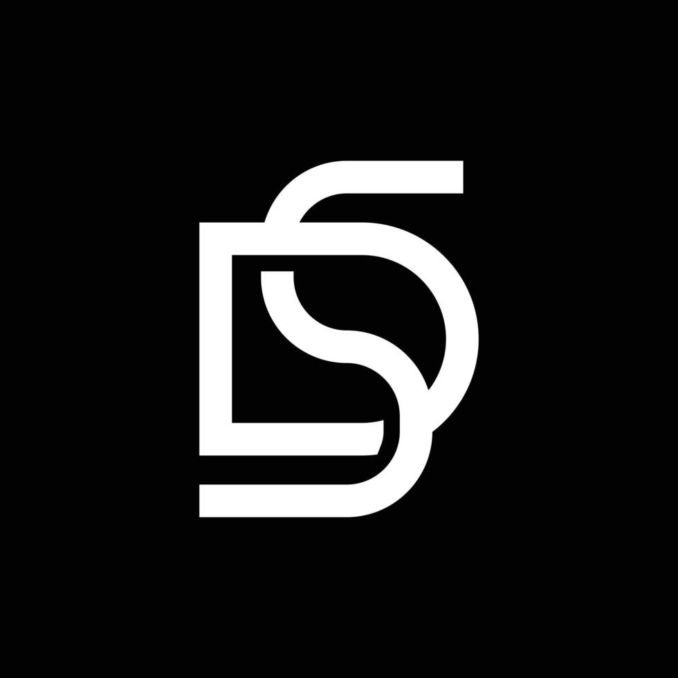 modern brev ds eller sd monogram logotyp design vektor