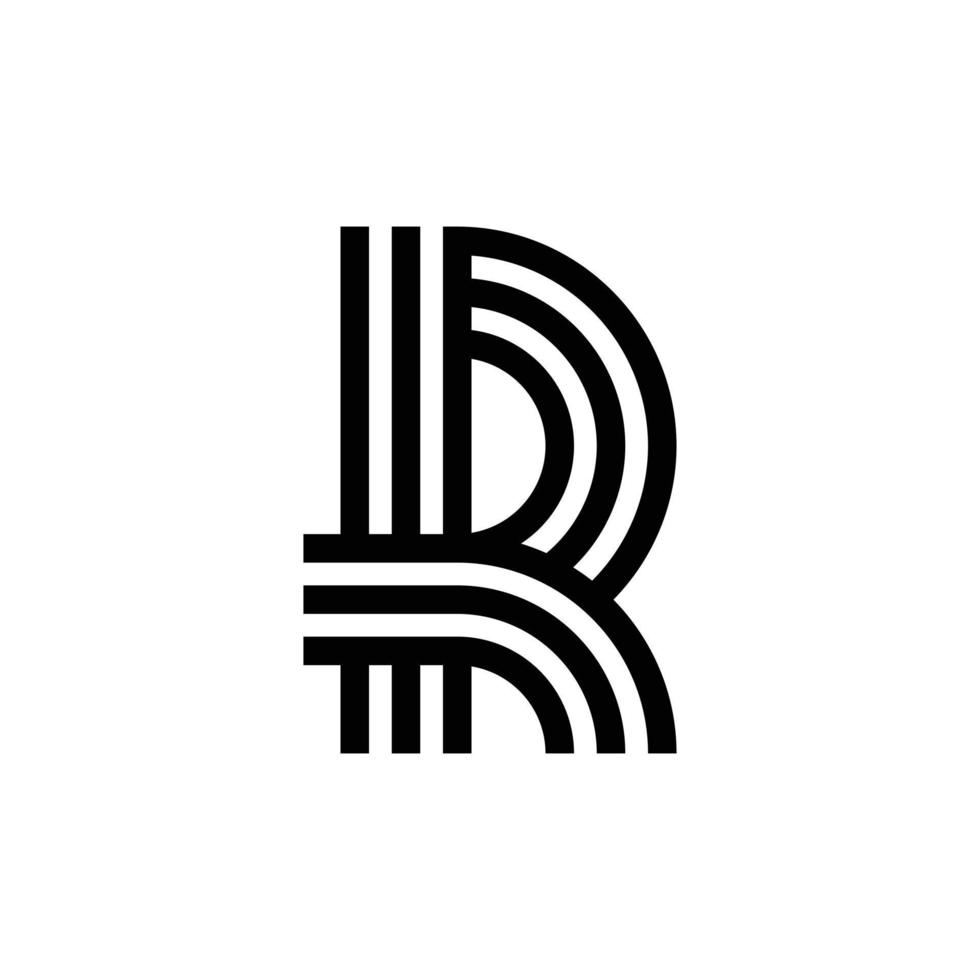 modernes monogramm-logo-design mit buchstabe r vektor