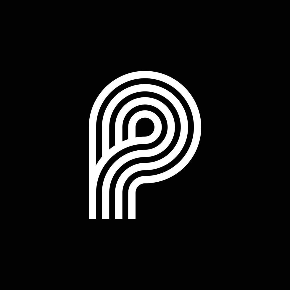 modern bokstav p monogram logotyp design vektor