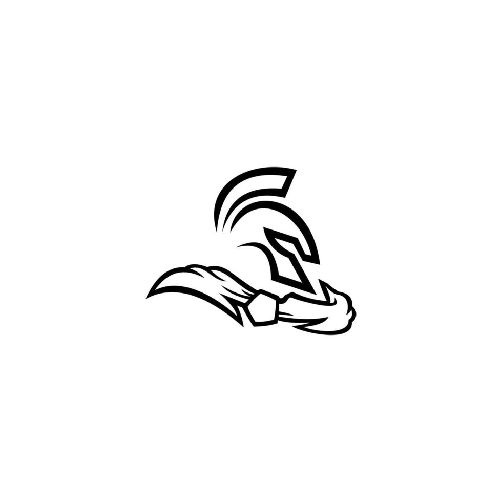 spartanisches Helm-Logo-Design. Vektor moderne einfache abstrakte Konzepte