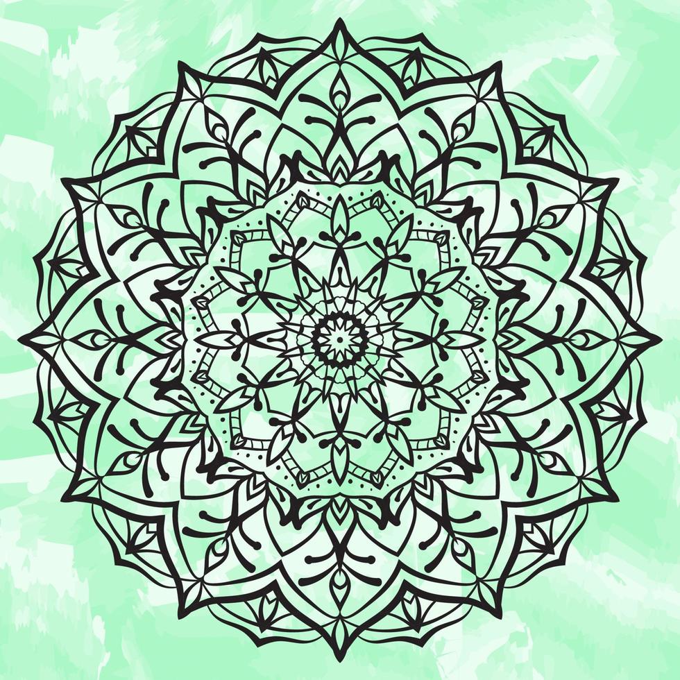 Mandala-Kunstdekoration mit weichem Aquarell-Hintergrund-Vektor-Design-Element vektor