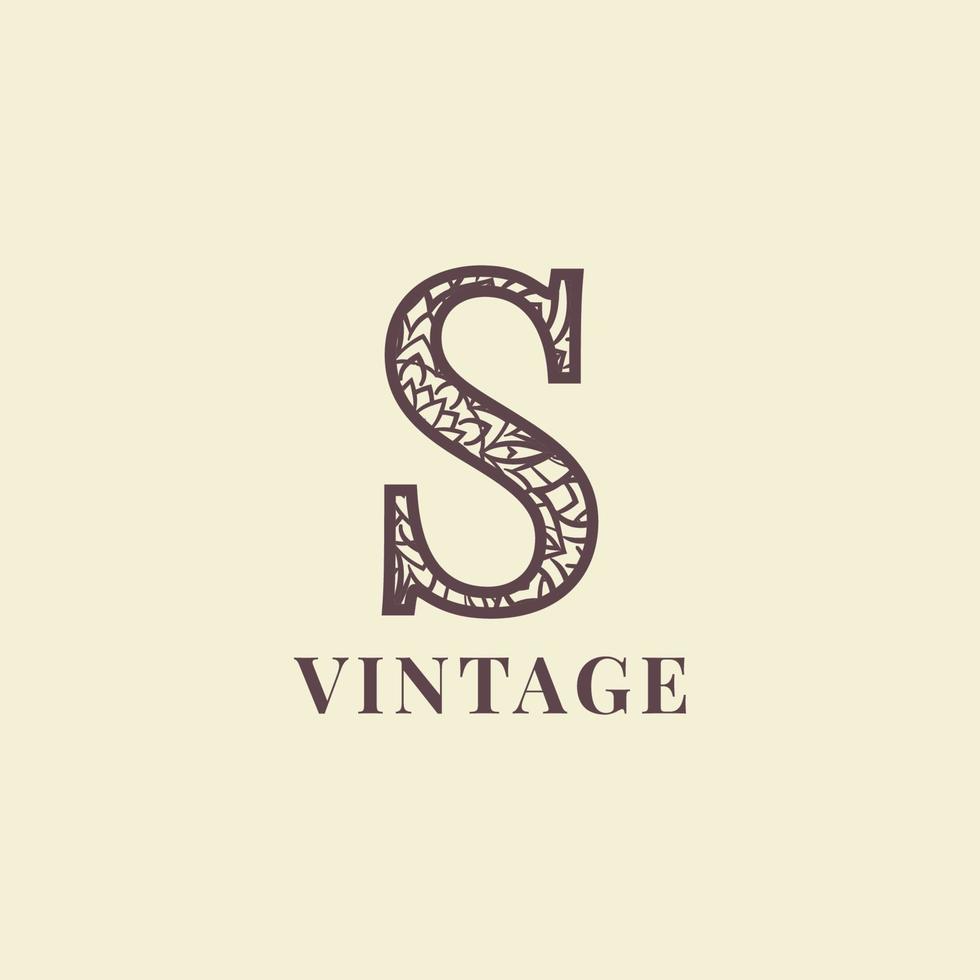 buchstabe s vintage dekoration logo vektor design