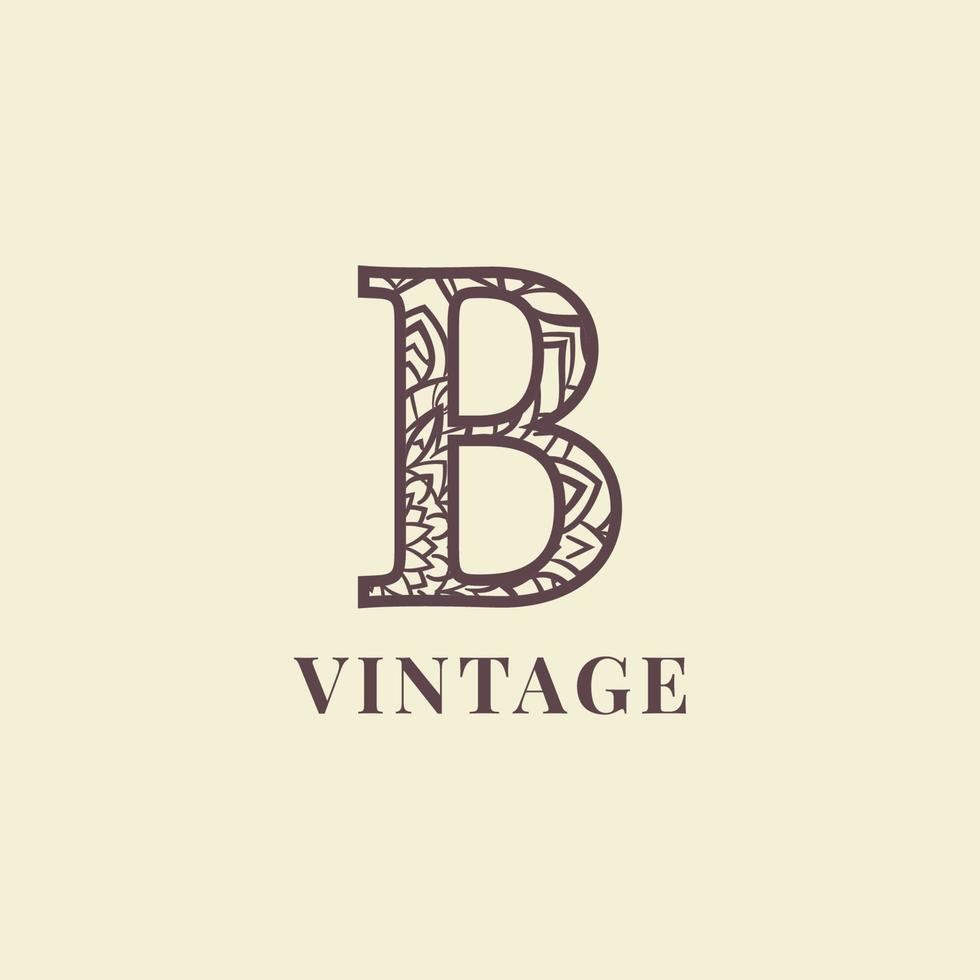 buchstabe b vintage dekoration logo vektor design