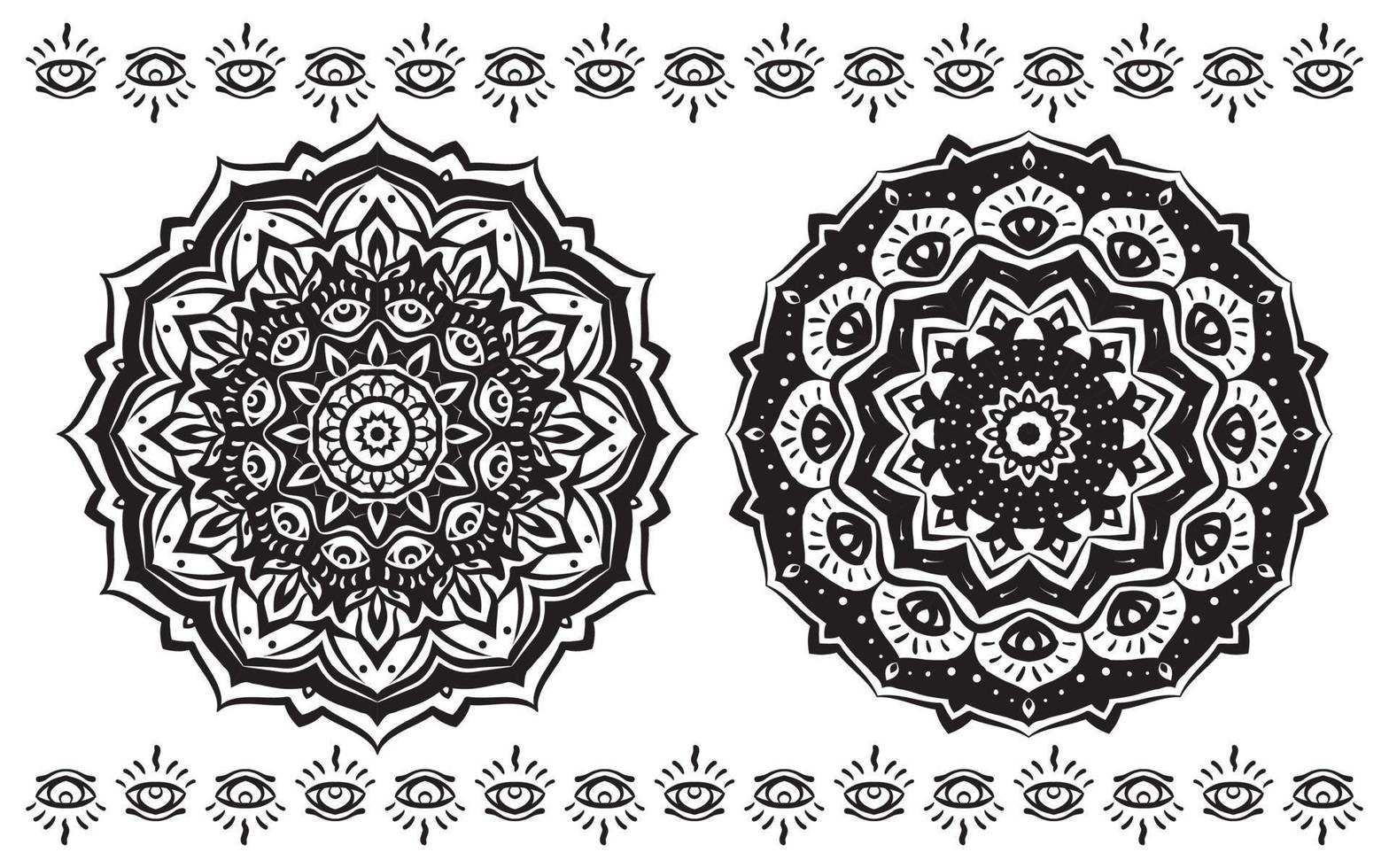 abstraktes Mandala Trippy Eyes traditionelle runde Dekoration vektor