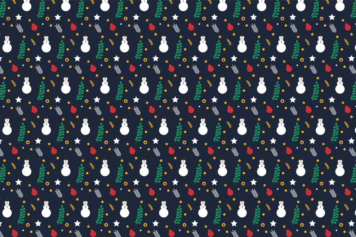 jul minimal mönster design med snowmen och dekoration bollar. jul mönster vektor på en mörk bakgrund. sömlös mönster dekoration för bok täcker, säng lakan, och omslag papper.