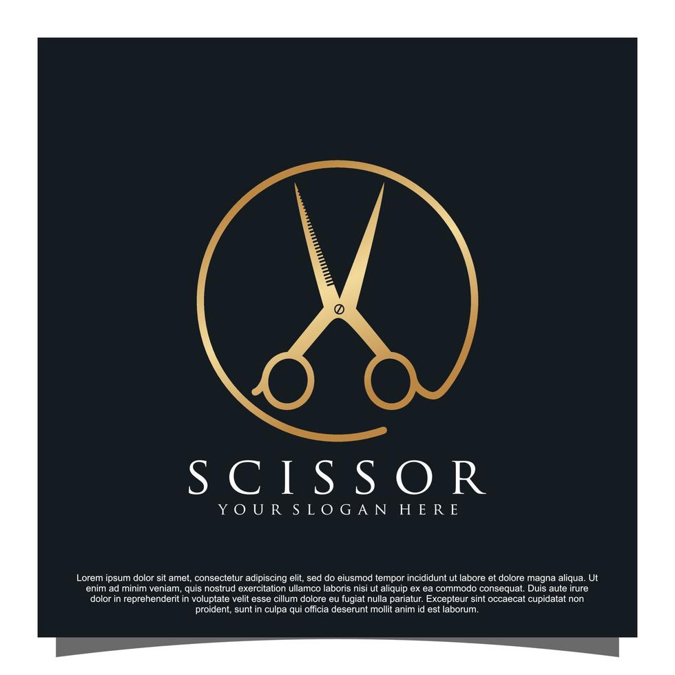scissor logotyp design premie vektor